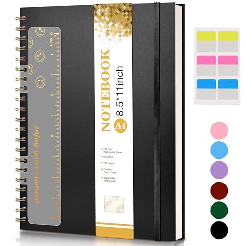 Spiral Notebook Journal 8.5” x 11”, A4 Large Notebooks for Women Men, College