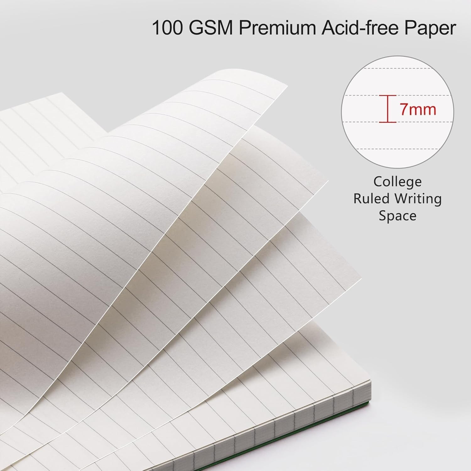 A6 Pocket Journal Notebook: 160 Lined Pages, Waterproof Cover, Minimalist Green