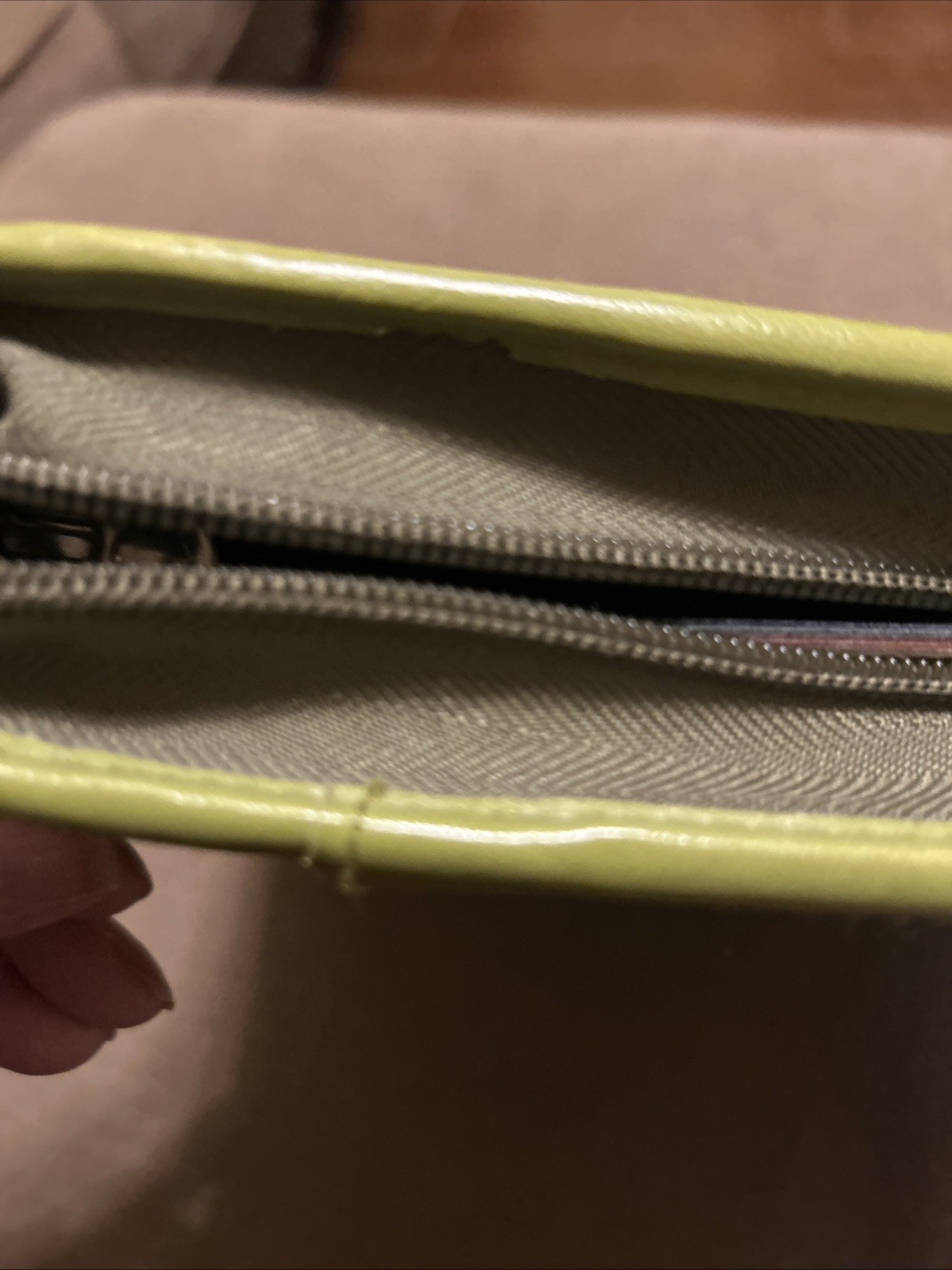 Franklin Covey Classic Zipper Planner Ring Binder Genuine Green Leather 7 Rings