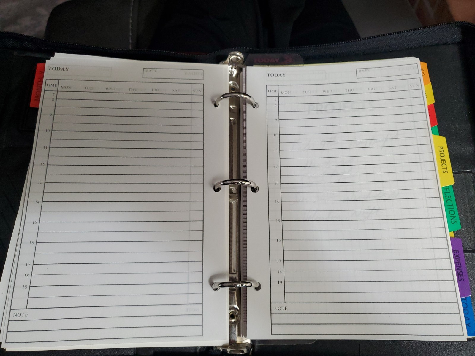 3-Ring Day Planner Organizer Unbranded Date Mate Leatherette Burgundy Vintage