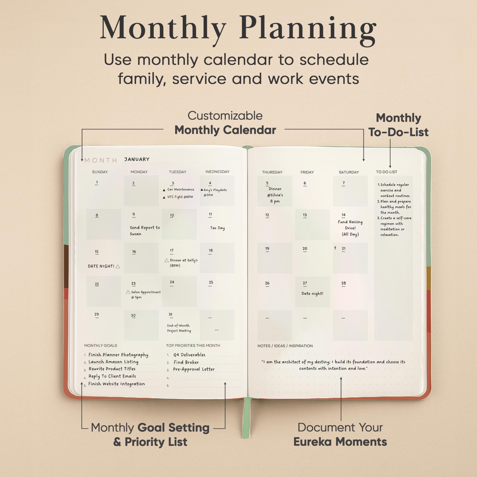 2026 Planner, Daily Journal & Gratitude 5″ x 8″, Morning Print