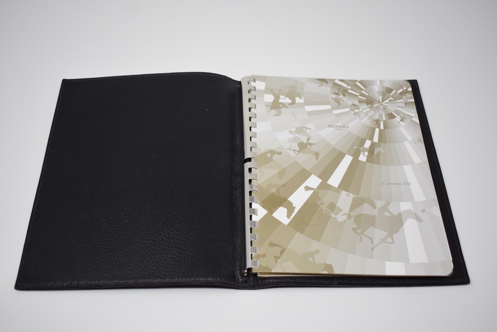 Hermes Vintage Black Calf Skin Leather Notebook/Agenda Holder