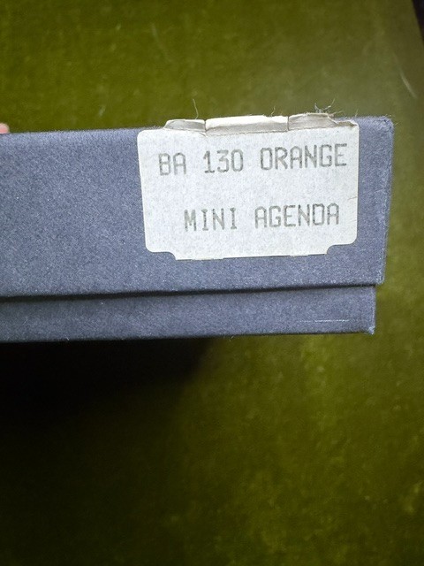 NIB Raika Leather Mini Agenda Pocket Address Book Orange Lizard Embossed Case US
