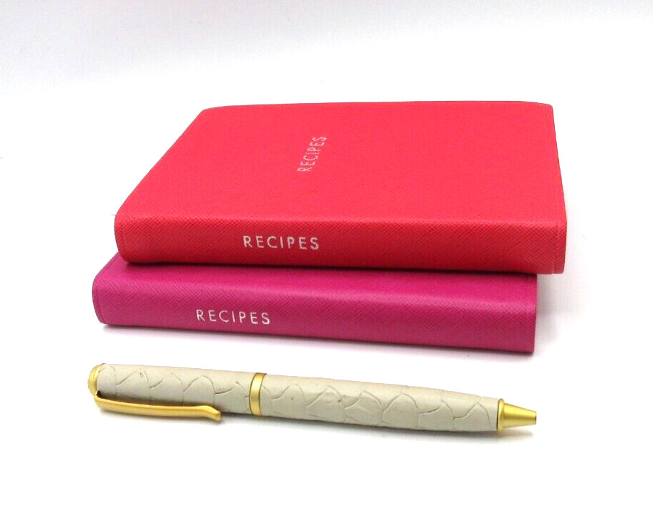 RECIPES Planner Notebook 4×6″ Soft Cover with Tabs Graphic Image Post PINK