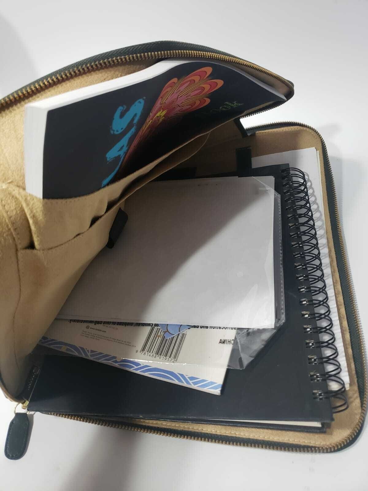 Genuine Leather Paper Holder Document Travel Pouch or iPad Tablet Case Purse