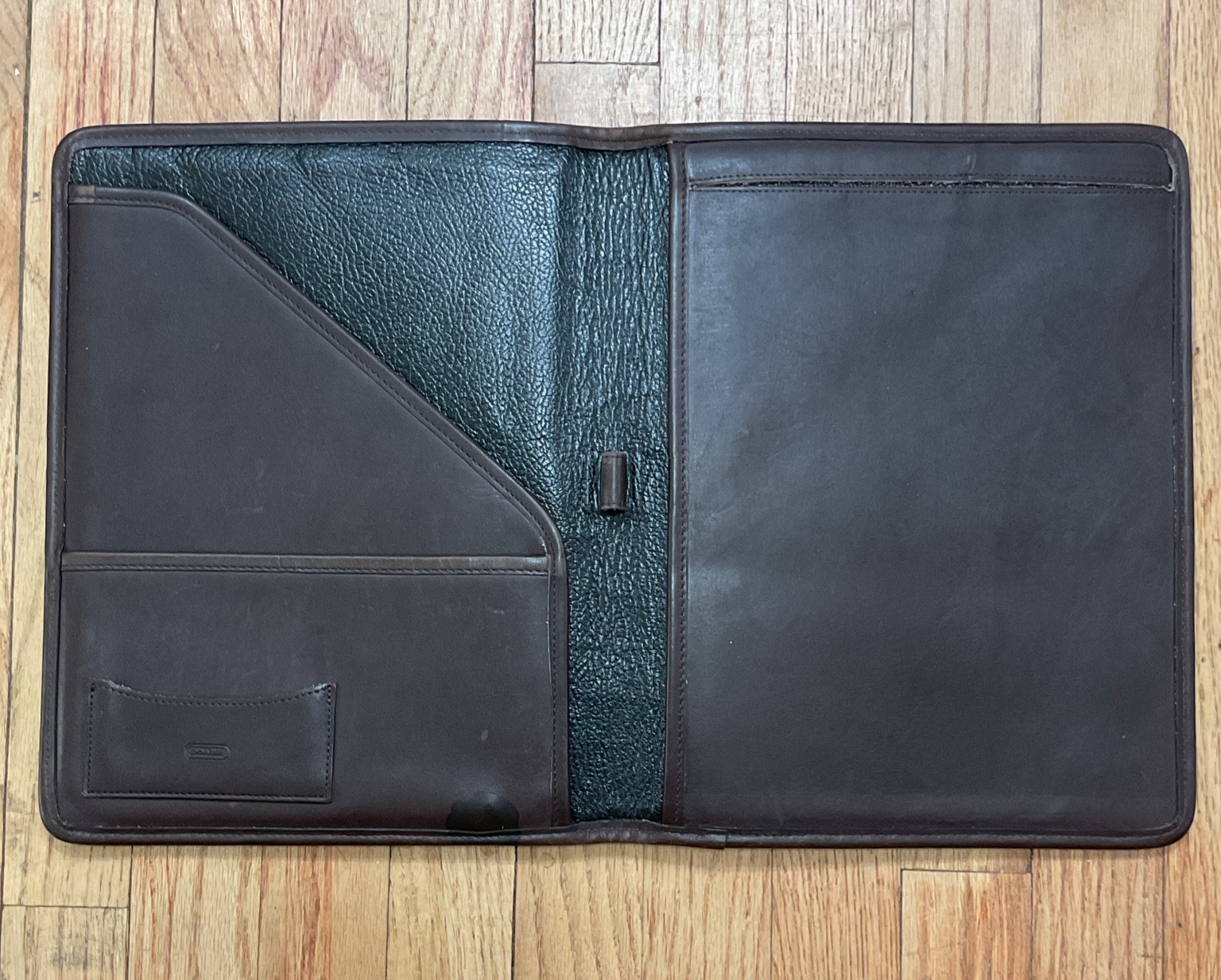 Vintage Coach Brown Leather Padfolio Folder