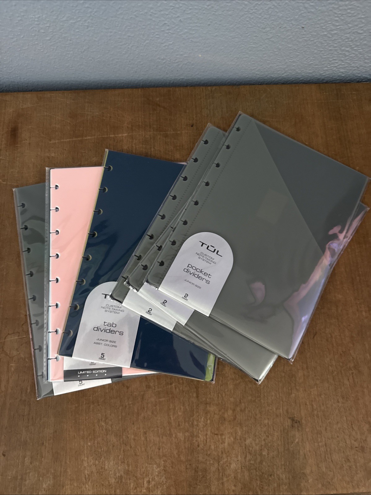 Lot 3 Each TUL® Discbound Tab & Pocket Dividers Junior Size Assorted Colors New