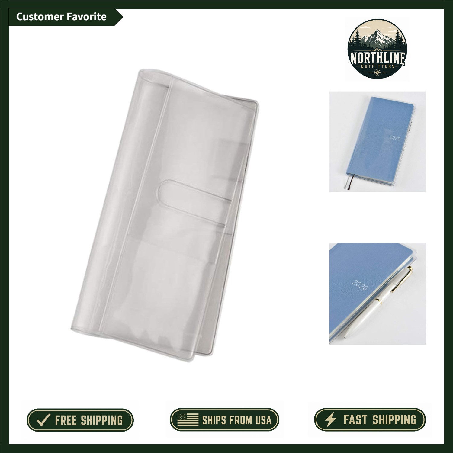 Techo Weeks Clear Cover with Bookmark and Pockets – PVC Protection