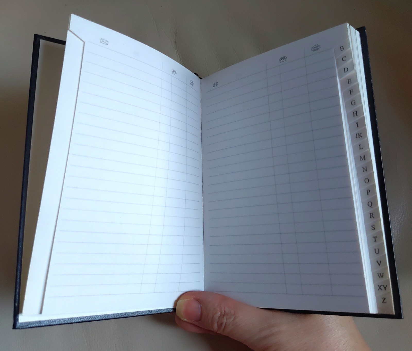 925 marked Sterling Silver Vintage Leather Phone Address Book A- Z Italy