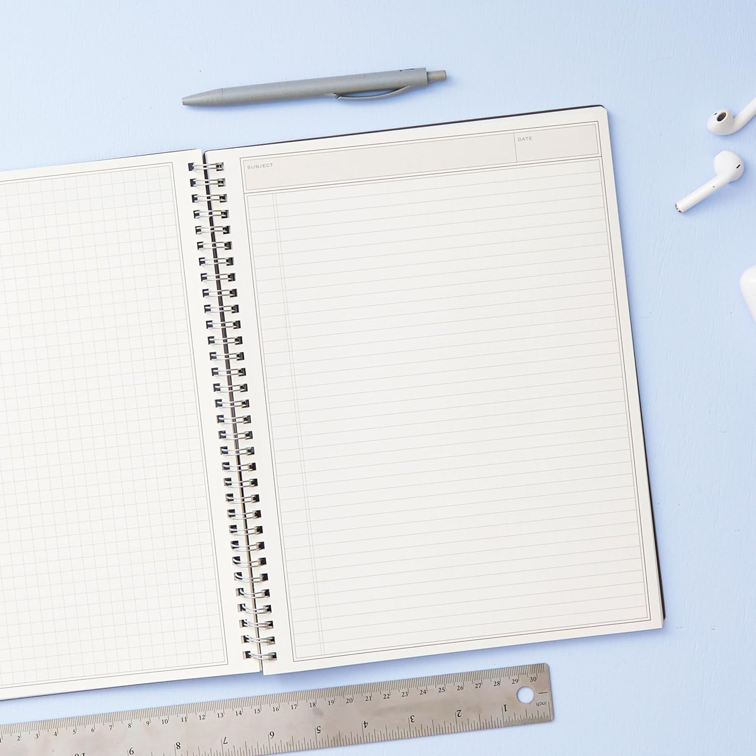 Notes Professional Notebook, Flexible Cover, Twin-Wire Binding, 8.5″ X 11″, Gray