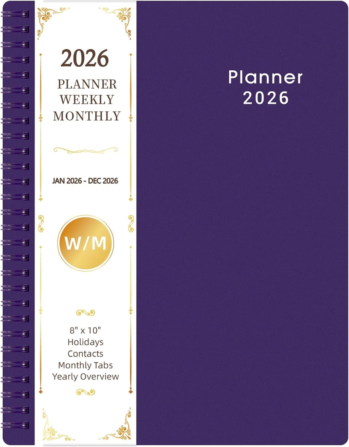 Elegant 2026 Planner – Weekly & Monthly Calendar with Waterproof Cover, 8”x10”
