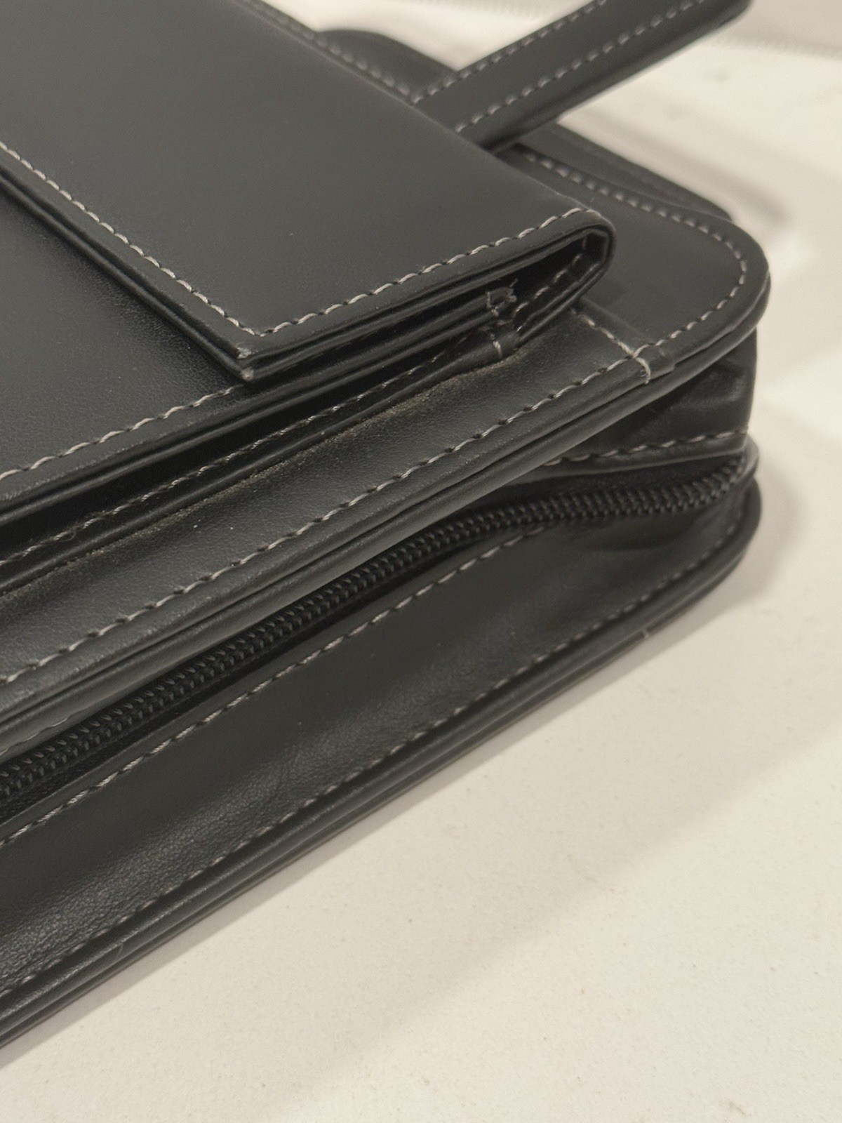 Franklin Covey Black 7 Ring Binder Planner Organizer Handles Zip Tote w/Handles