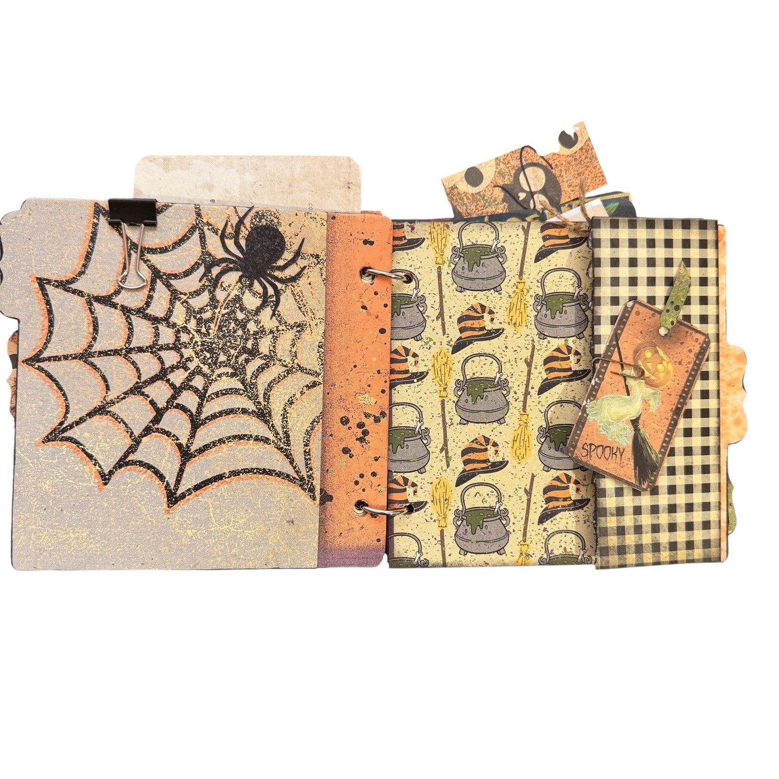 Junk Journal Halloween 6.5×6 32 Page Tags Ephemera Journaling Pumpkins Cats