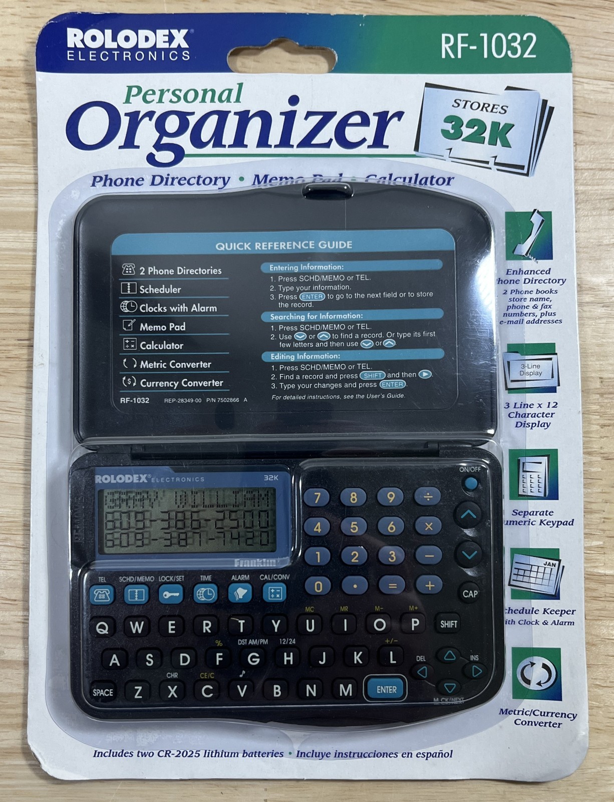 Rolodex Personal Organizer Directory Memo Calculator – RF-1032 – New In Package