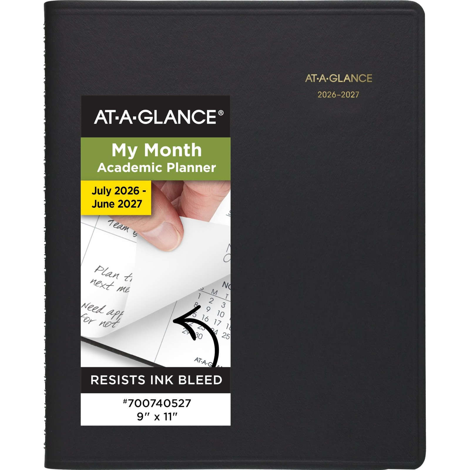 AT-A-GLANCE Planner 2026-2027 Monthly Academic 18-Month 9″W x 11″H, Black