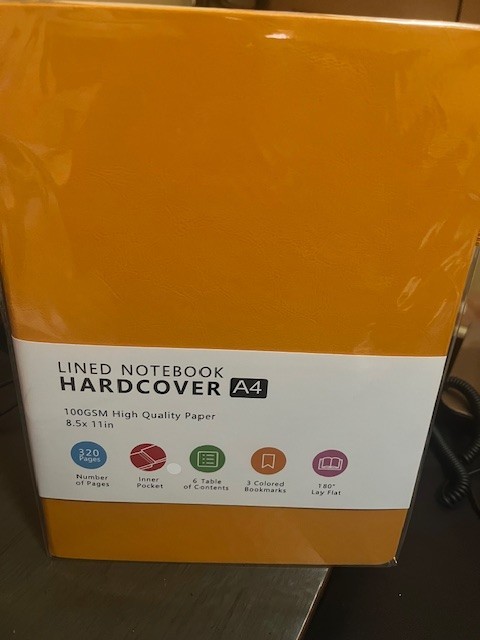 Hardcover Lined Notebook Journal 320 Pg FauxLeather Thick College Ruled (Orange)
