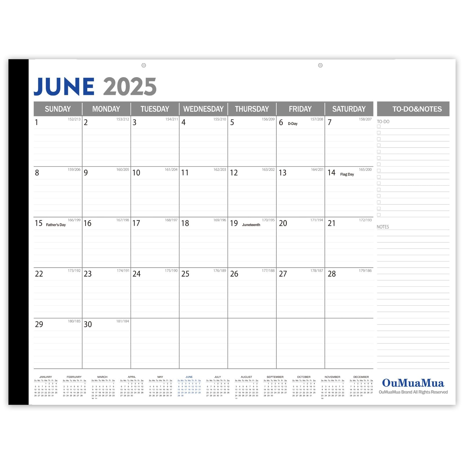 GuassLee Desk Calendar 2025 Large 22″x17″, 2025-2026 White