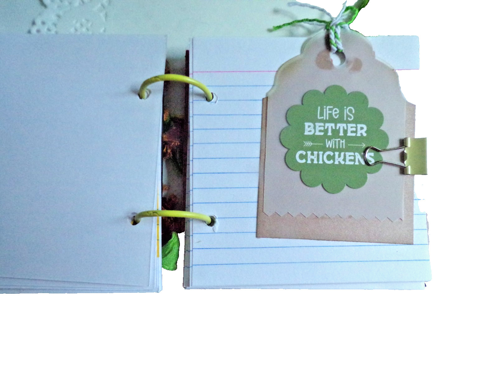 Junk journal mini album chicken theme handmade