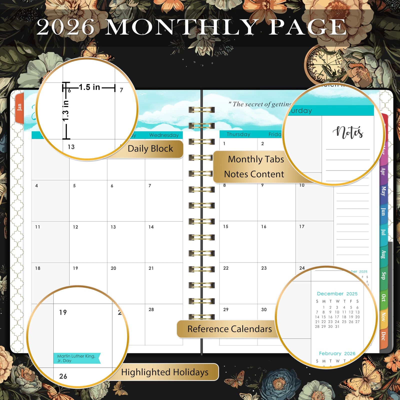 2026 Planner – 2026 Planner Daily Weekly and Monthly, Jan 2026 – Dec 2026, 8.5″