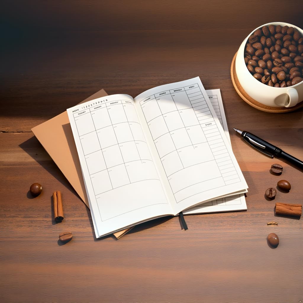 3 Pack Travelers Notebook Calendar Inserts Undated Monthly 4.25×8.25 Inch