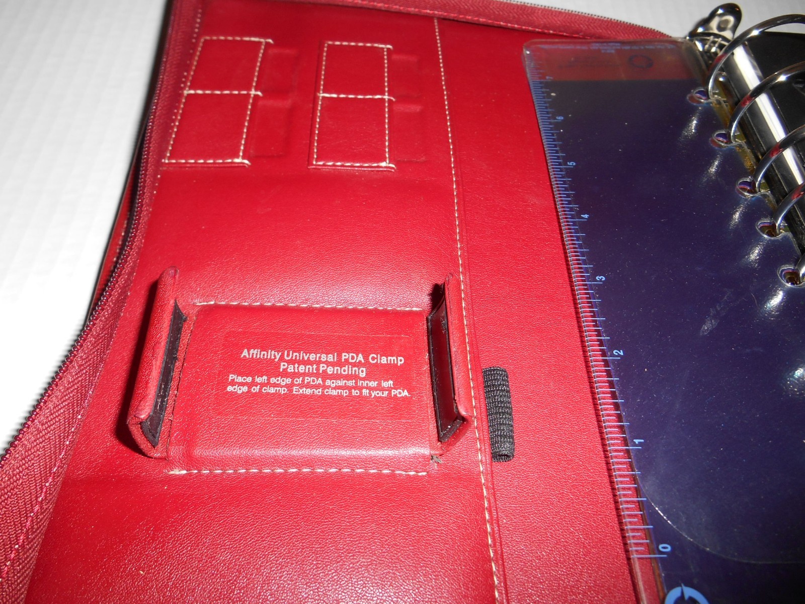 Vtg FRANKLIN Quest Covey RED Full Grain Leather 7 Ring Planner 8.5×10″ Full Zip