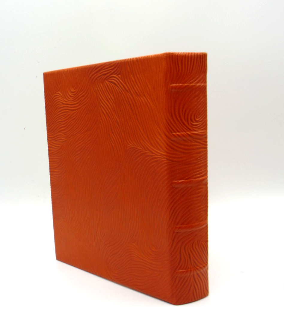 Address Book Leather Hardcover 6 Ring Binder Graphic Image ORANGE Swirl