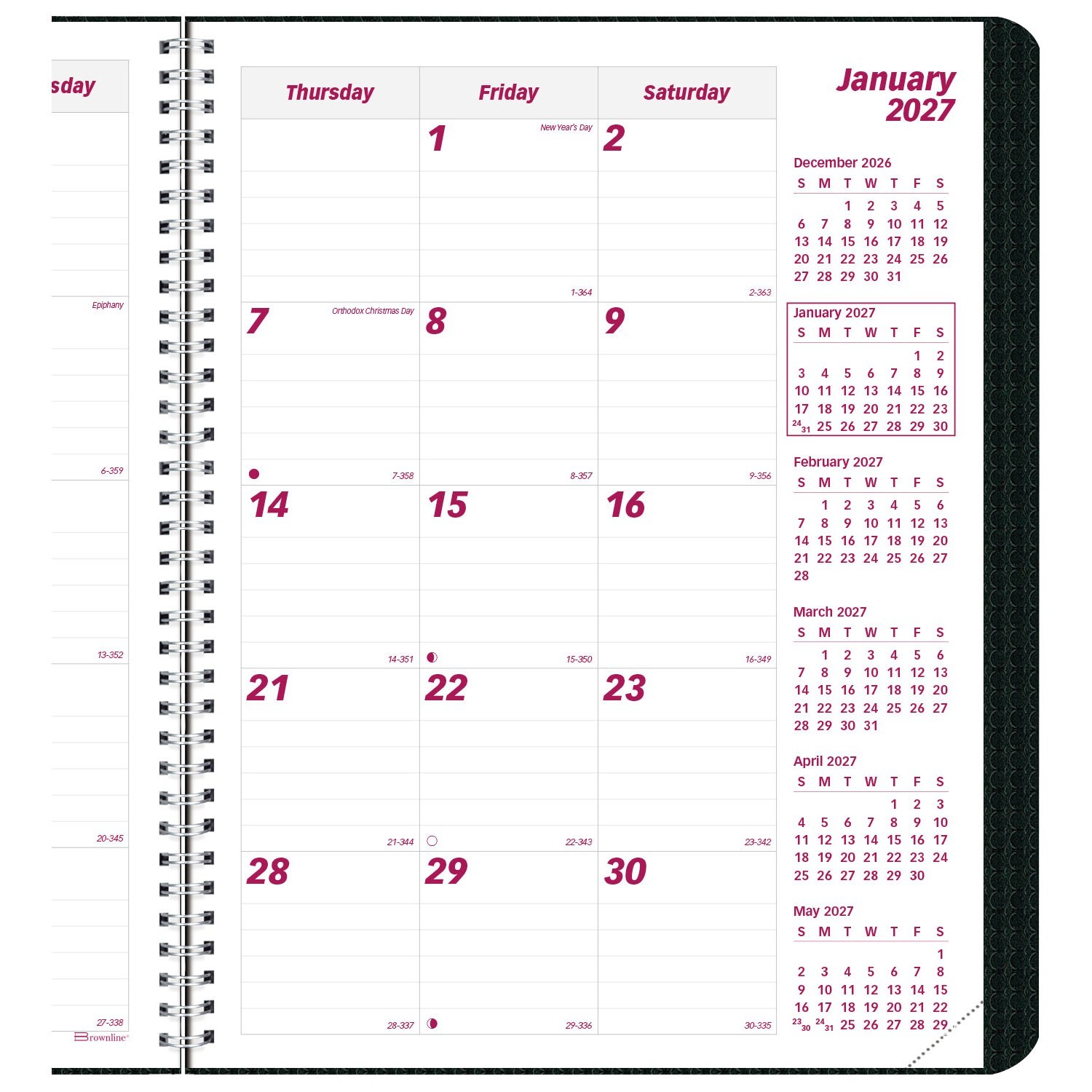 2025 Brownline CB1262V.BLK Duraflex Monthly Planner, 8-1/2 x 11″