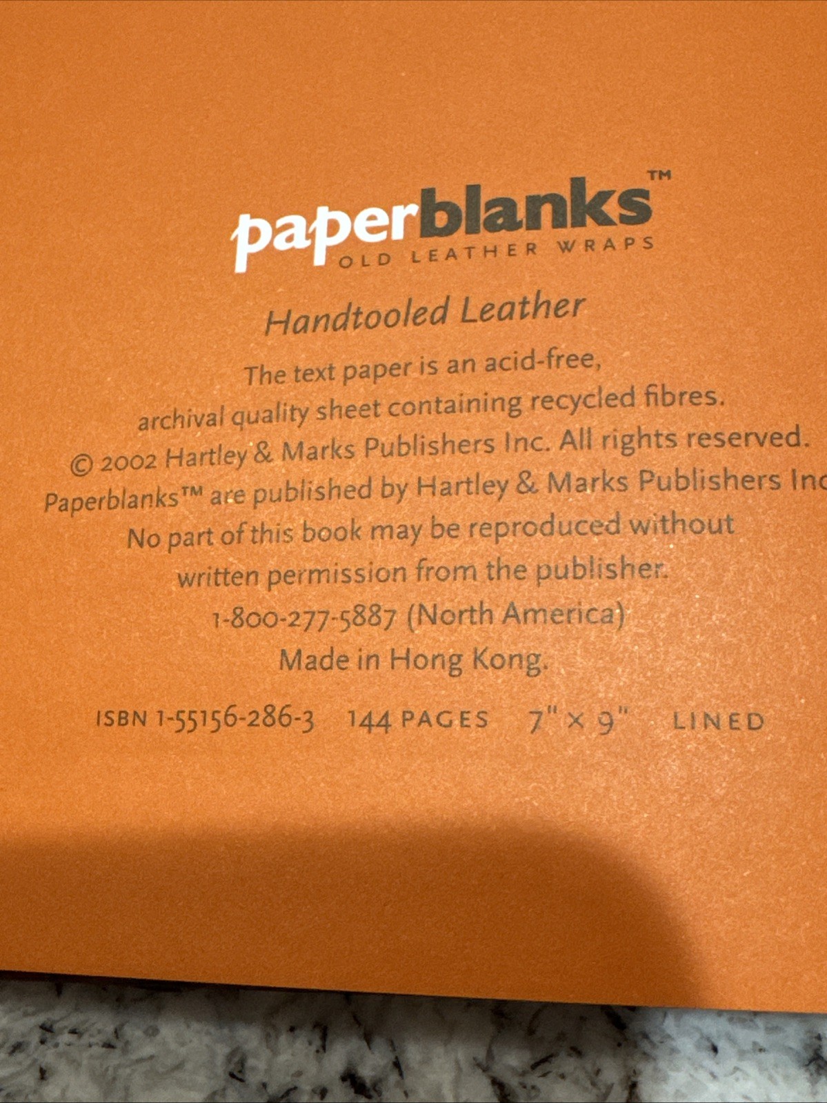 Paperblanks Hartley & Marks 2 Leather Journal Notebook Hand-Tooled Wrap VTG