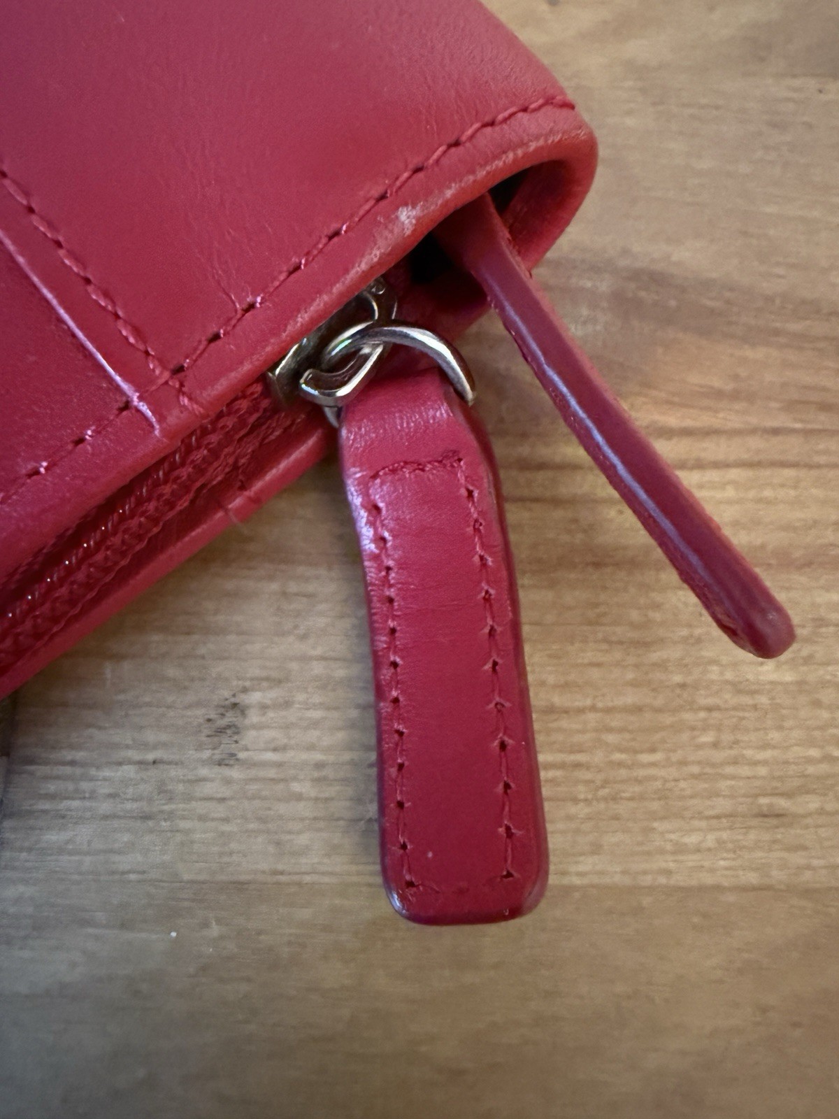 Levenger Red Leather Zip Around Portfolio Padfolio Organizer Letter Size EUC