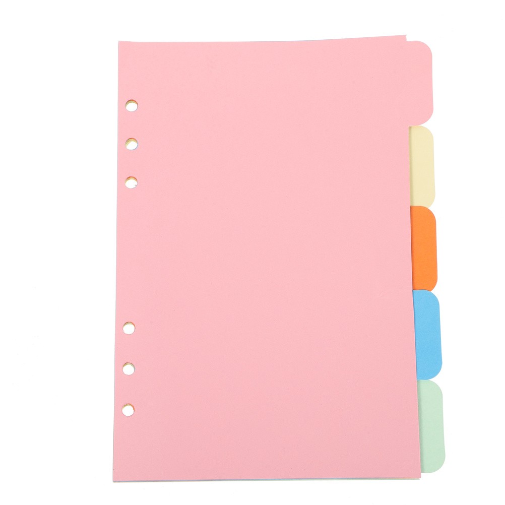 Index Paper Loose Leaf Book Plastic Binder Dividers Notebook Tabs