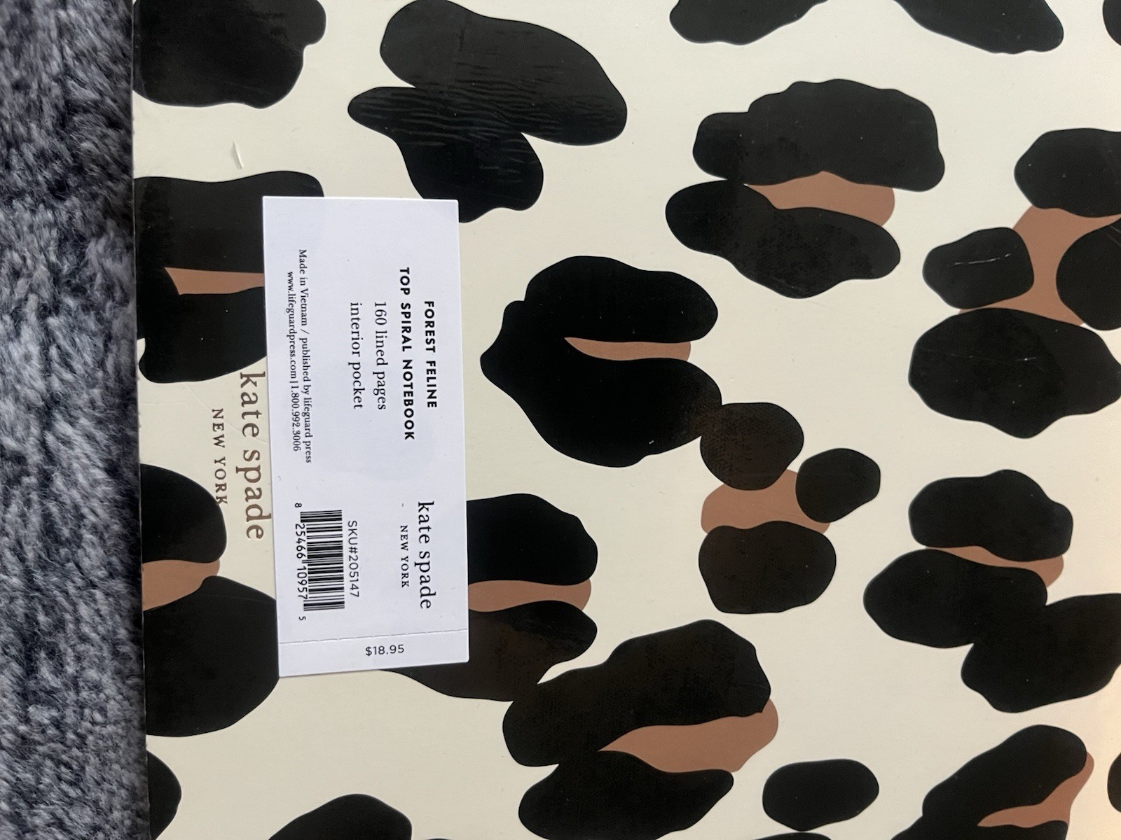 Kate Spade:Forest Feline Top Spiral Notebook.