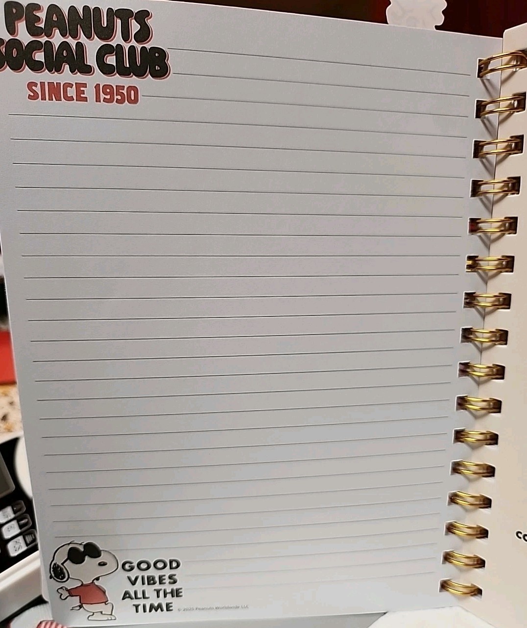 Peanuts Snoopy Social Club Journal 96 Page 6.5×8.5 W/Free Pen