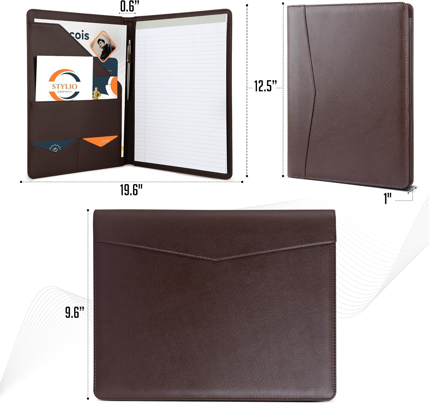 Compact Faux Leather Padfolio – Ideal for Interviews and Business Proposals