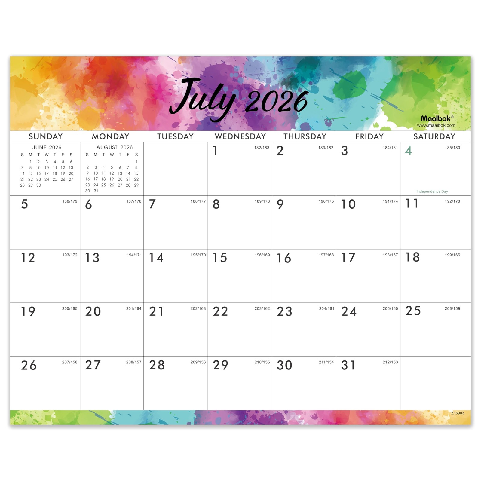Magnetic Calendar 2026-2027 – July 2026 – December 2027, 8″ x 10″, colorful
