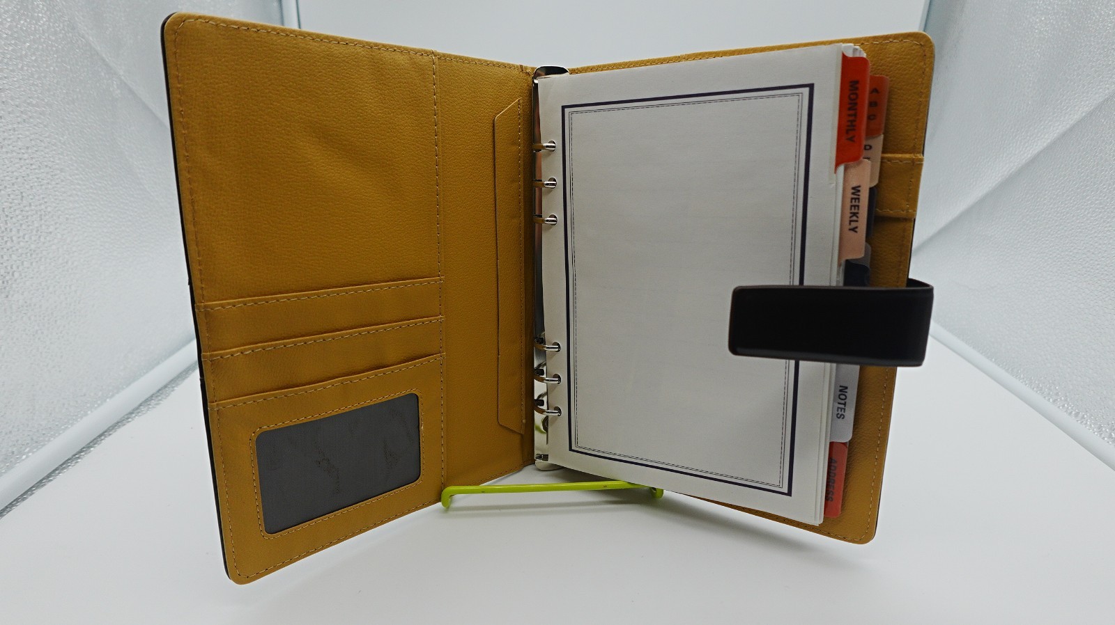 Black Refillable Leather Weekly Planner Organizer Notebook Planner Address Book