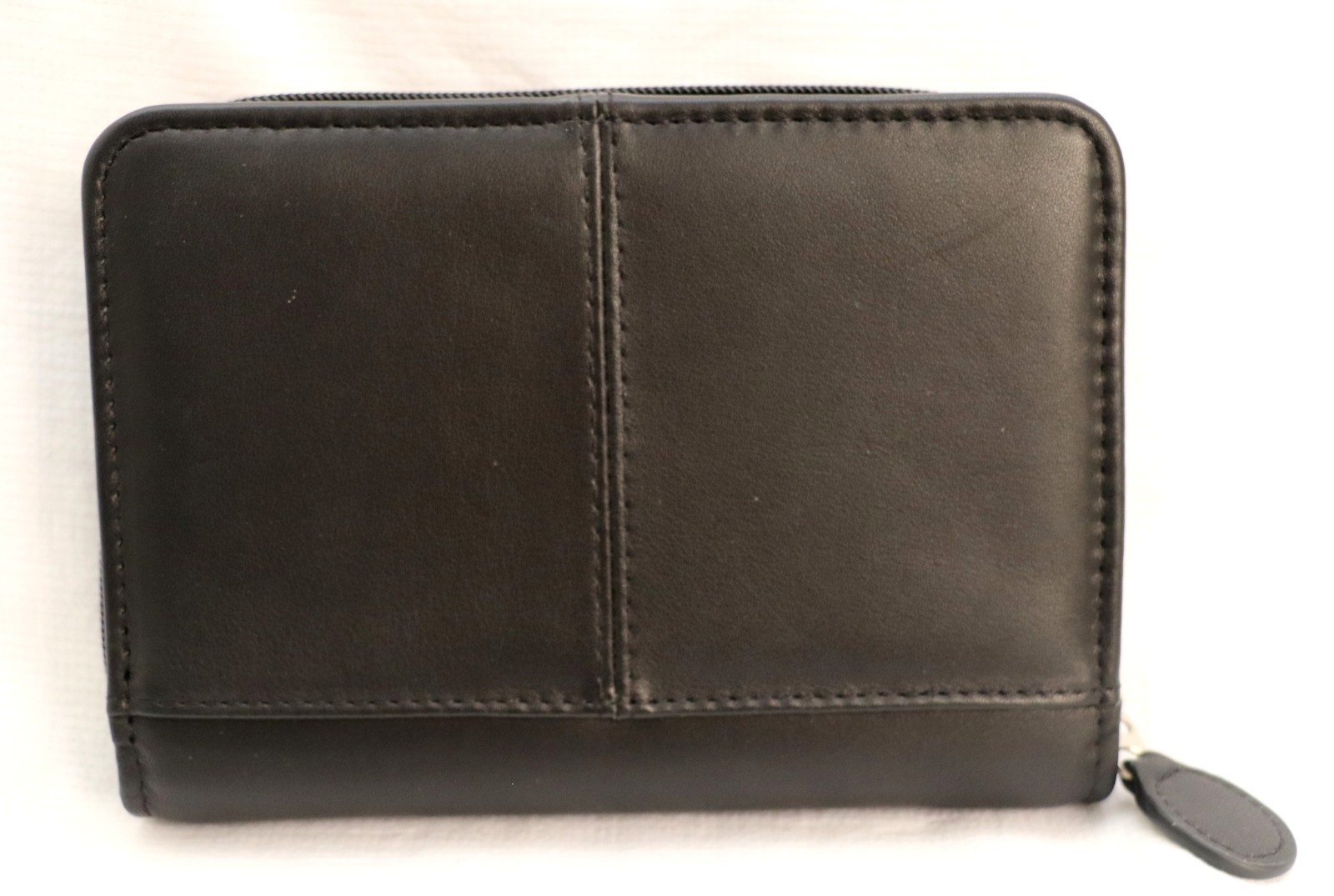 FRANKLIN COVEY Black Smooth Leather Six Ring Binder Notebook 7″ NEW