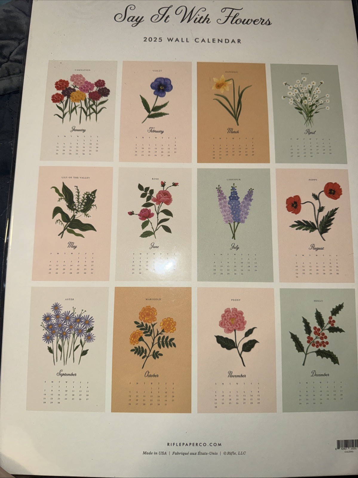 NEW Rifle Paper Co Calendar 2025 Say It Flowers Large Wall Calendar For Framing