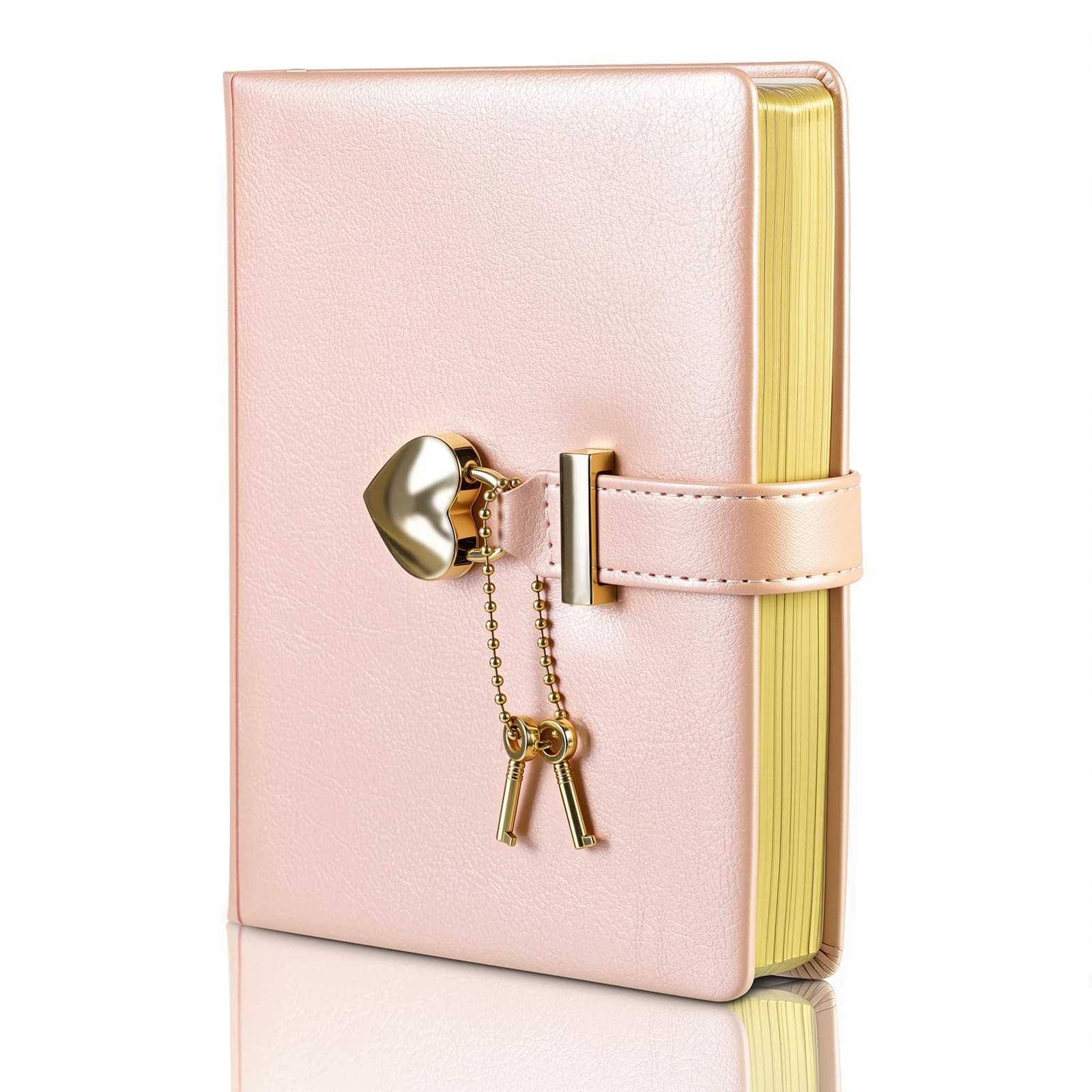 Diary with Lock 135x180mm 288 Gold Edged Pages Heart-Shaped – Gift-Ready Journal