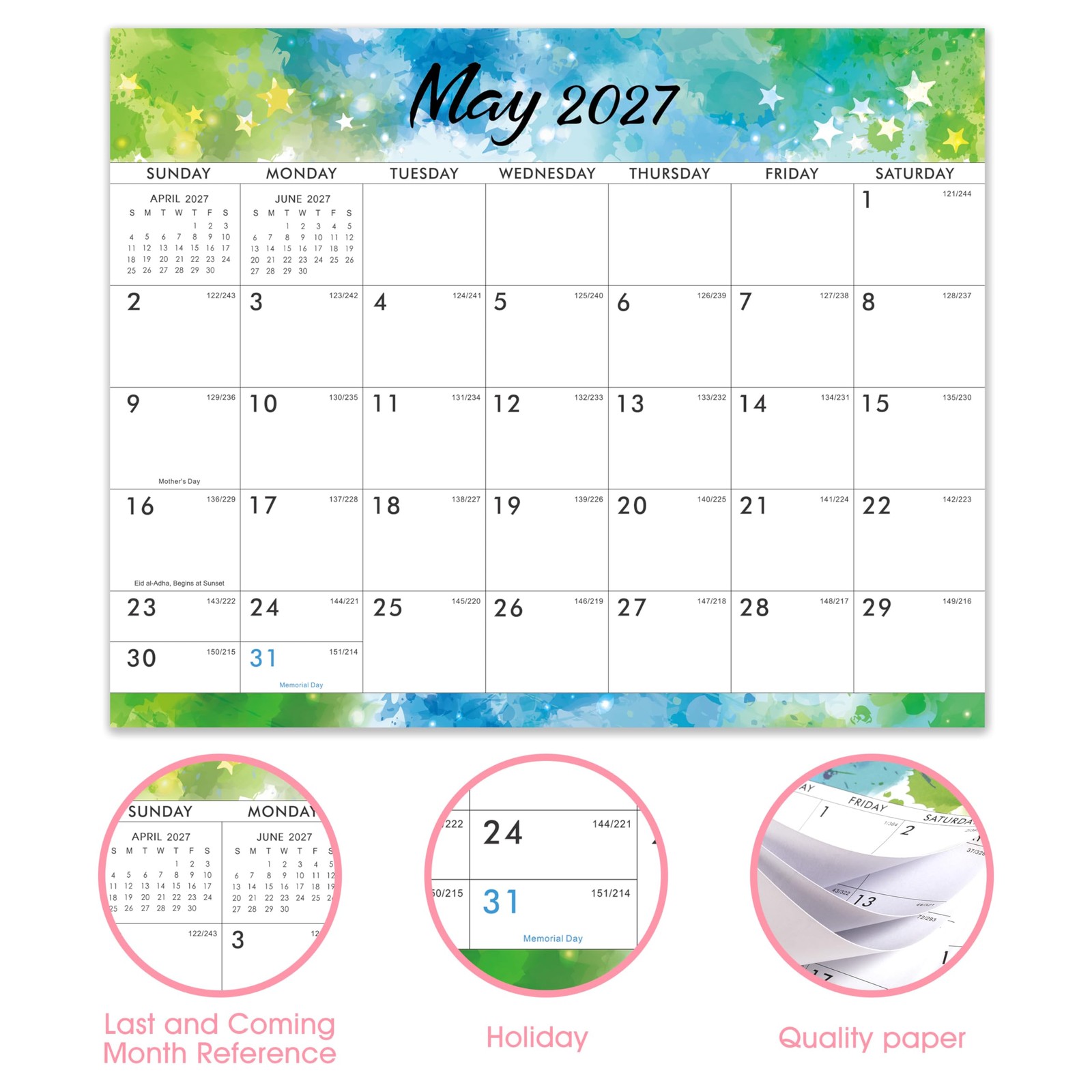 Magnetic Calendar 2026-2027 – July 2026 – December 2027, 8″ x 10″, colorful