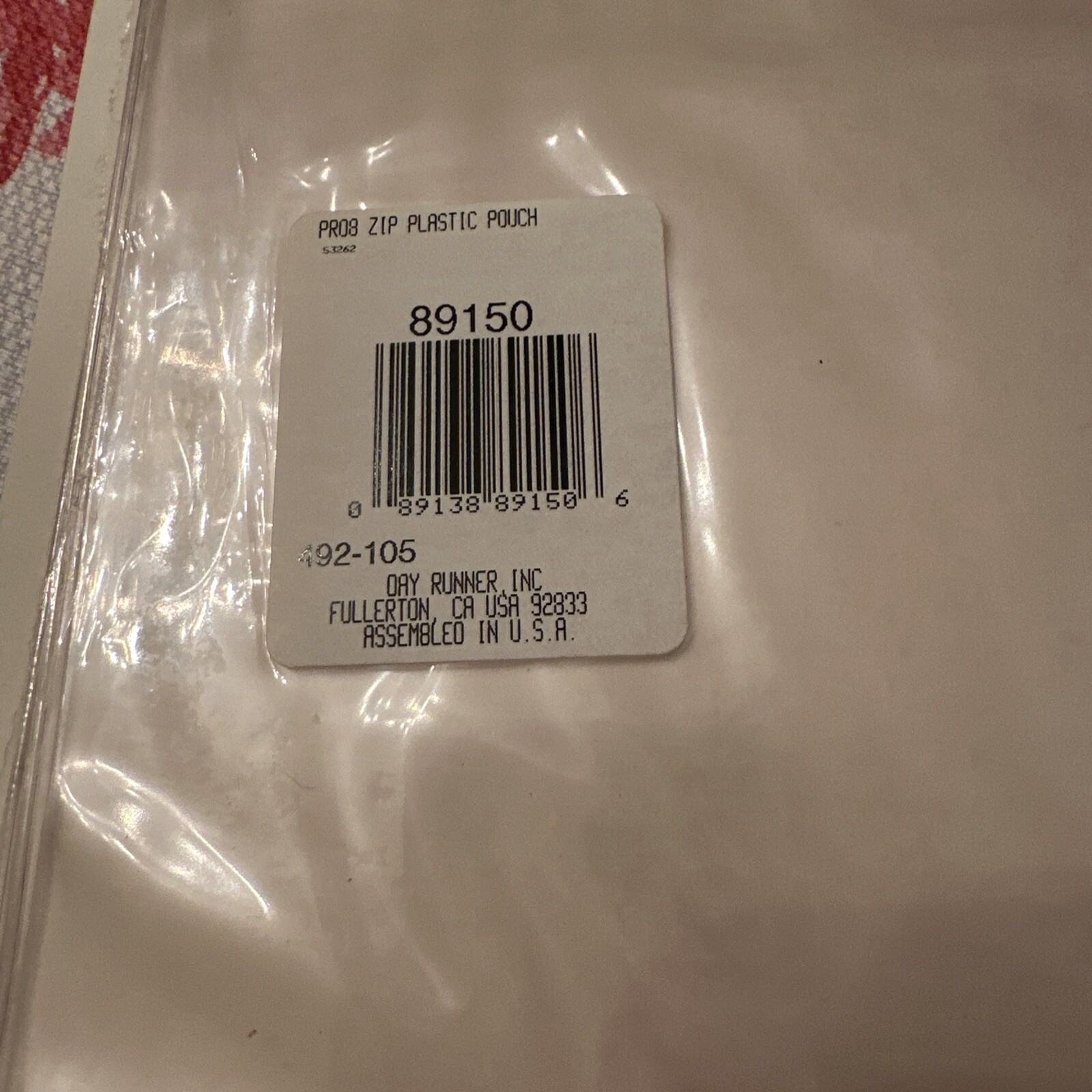 Day Runner Zip Pouch #8190 2 Per Pkg Page Size 8 1/2” X 11” New Lot Of 2
