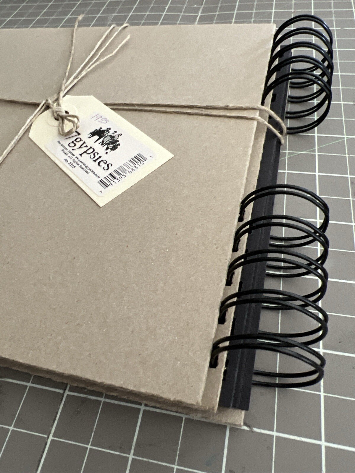 7 Gypsies 7.5” Square Gate Fold Spiral Bound Blank Journal Black Pages