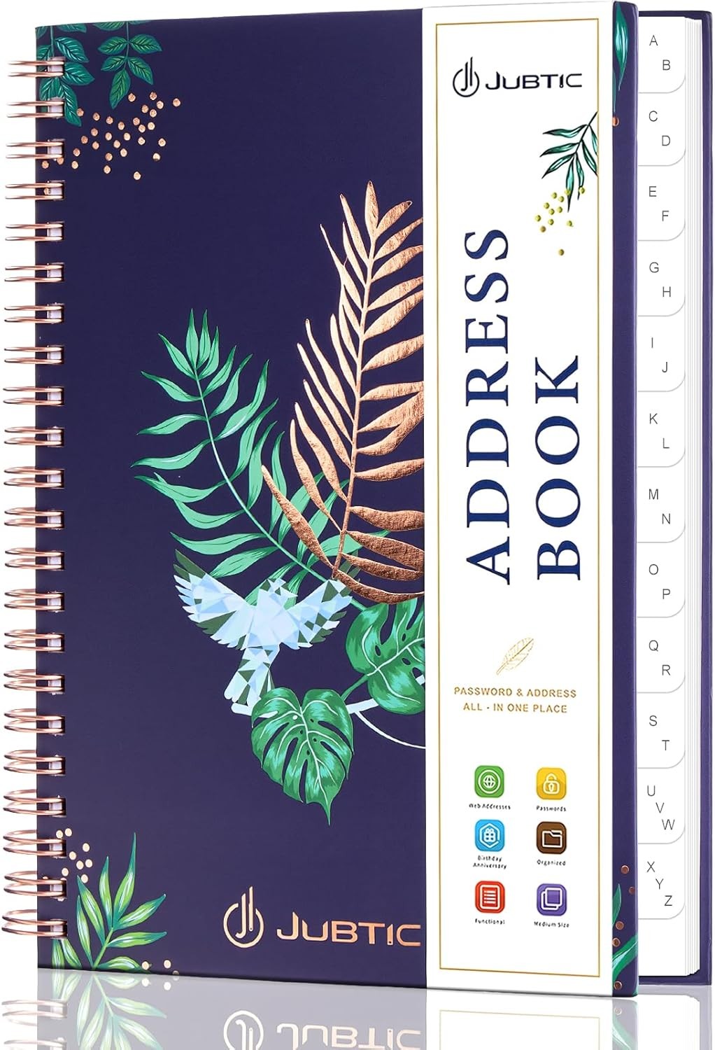 Hardcover Spiral Bound Address Book Refillable with Alphabetical Tabs
