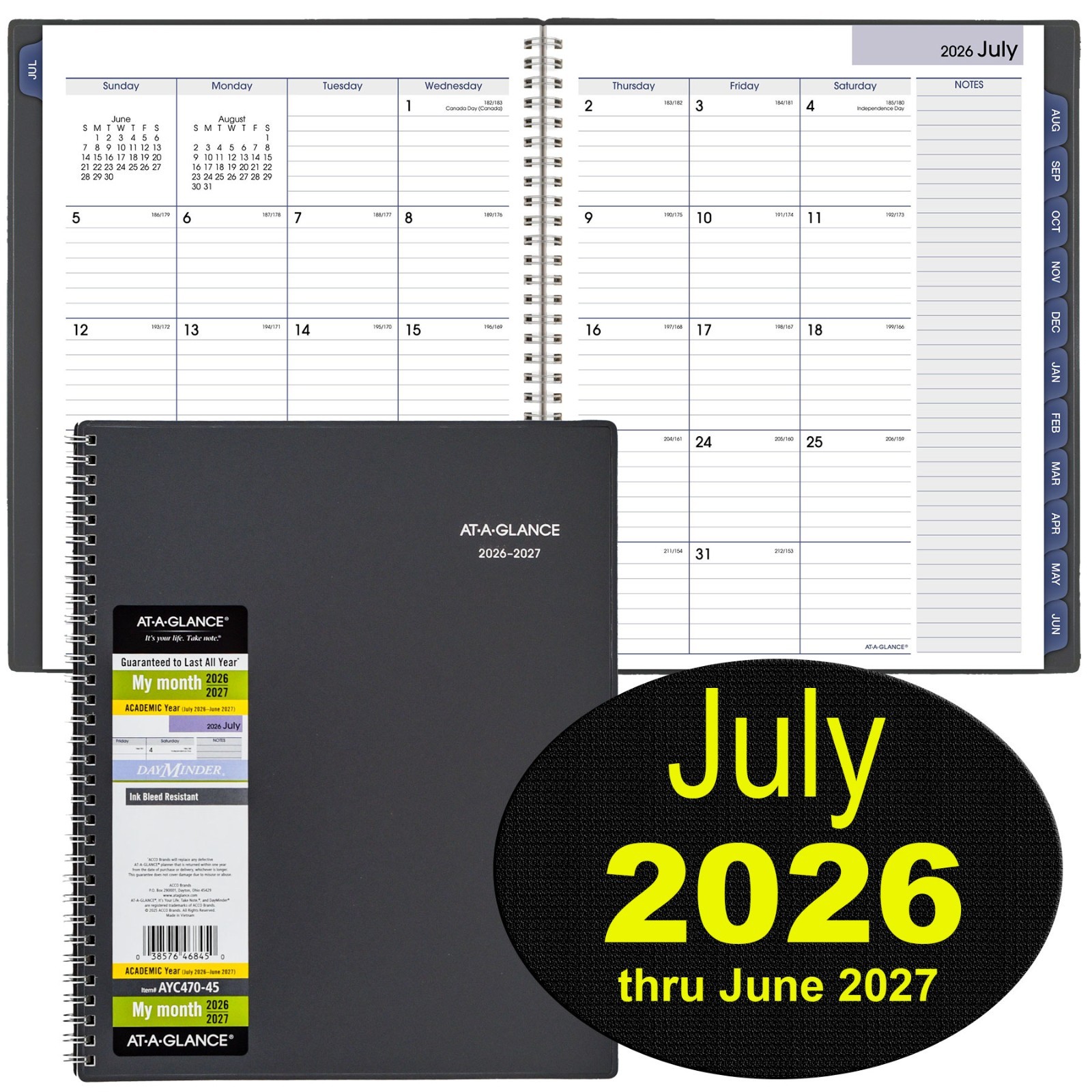 At-A-Glance 2026-2027 AYC470-45 Academic Monthly Planner, 8-1/2 x 11″