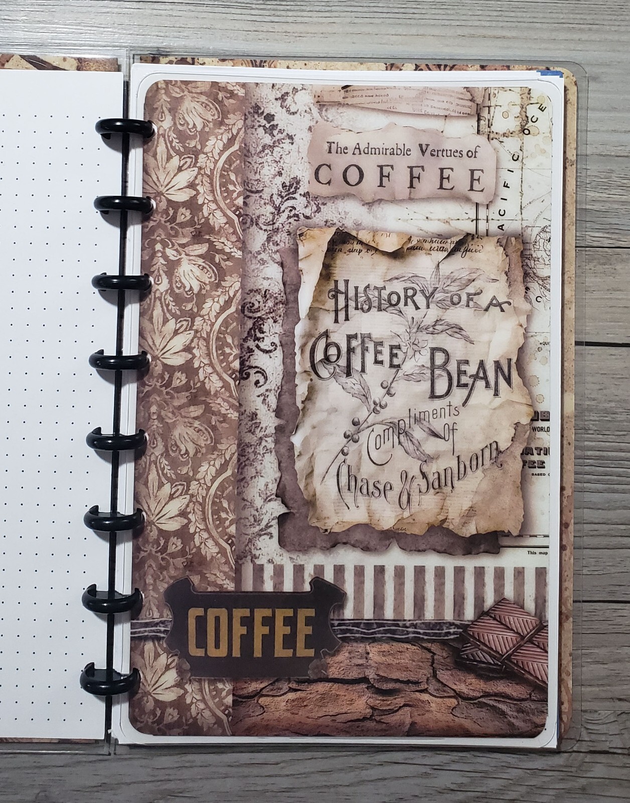 Stamperia Coffee & Chocolate Cardstock Dashboard For TUL Arc 8 Disc Planners #2