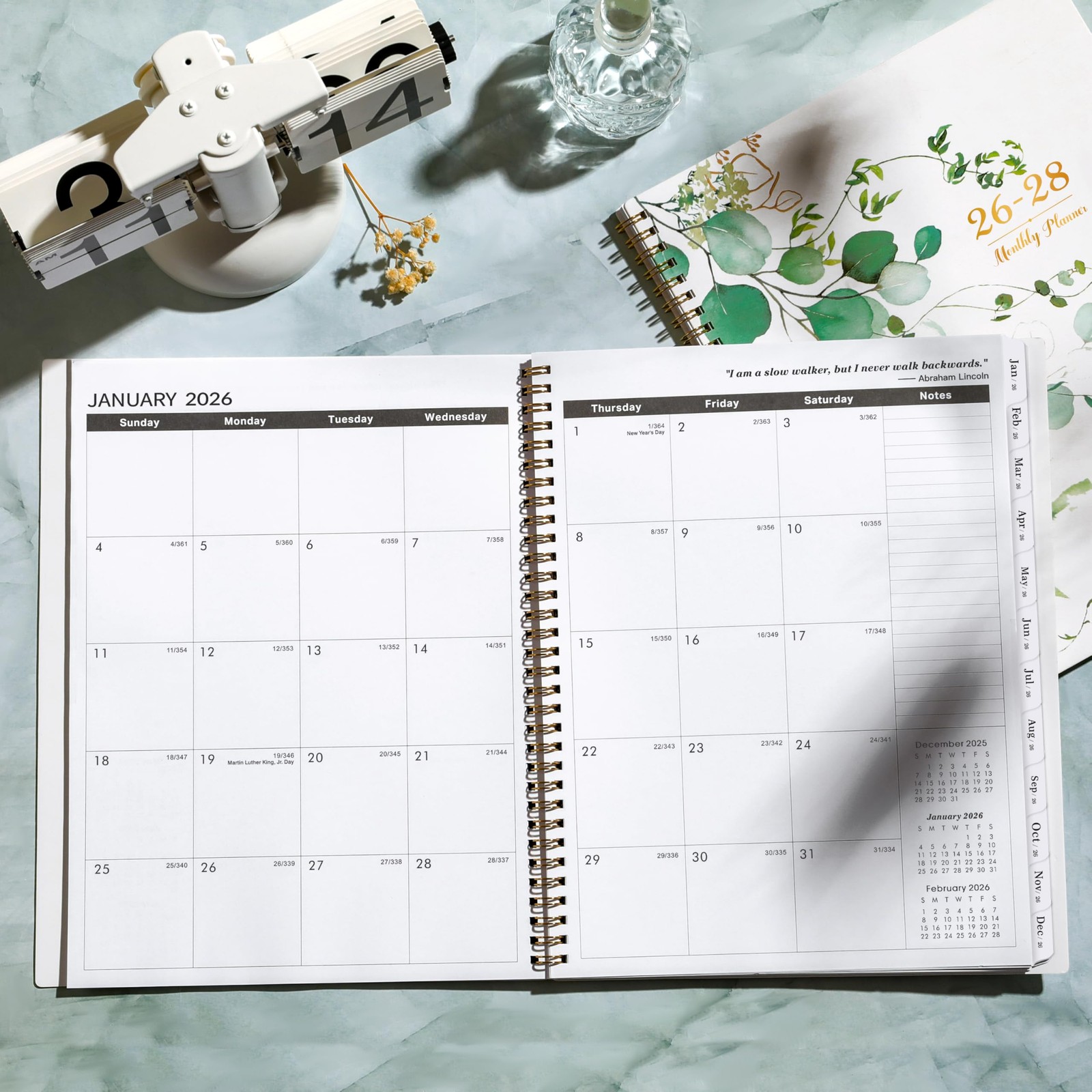 2026-2028 Monthly Planner – from Jul. Letter, Green