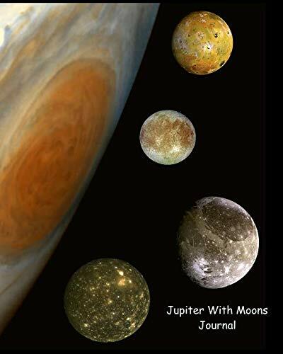 Jupiter With Moons 8×10″ Journal/Notebook 200 Ruled Blank Pages Diary Planets