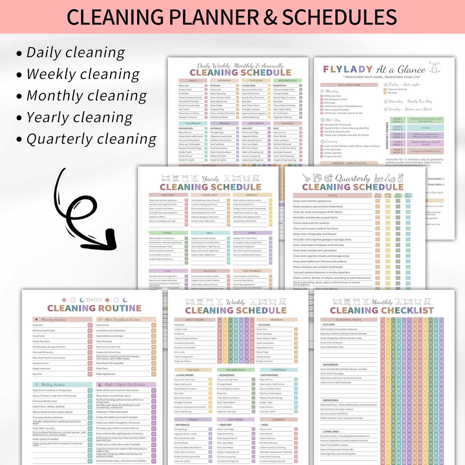 Adhd Cleaning Planner for Adults Women, Cleaning Schedule and Checklist Organ…
