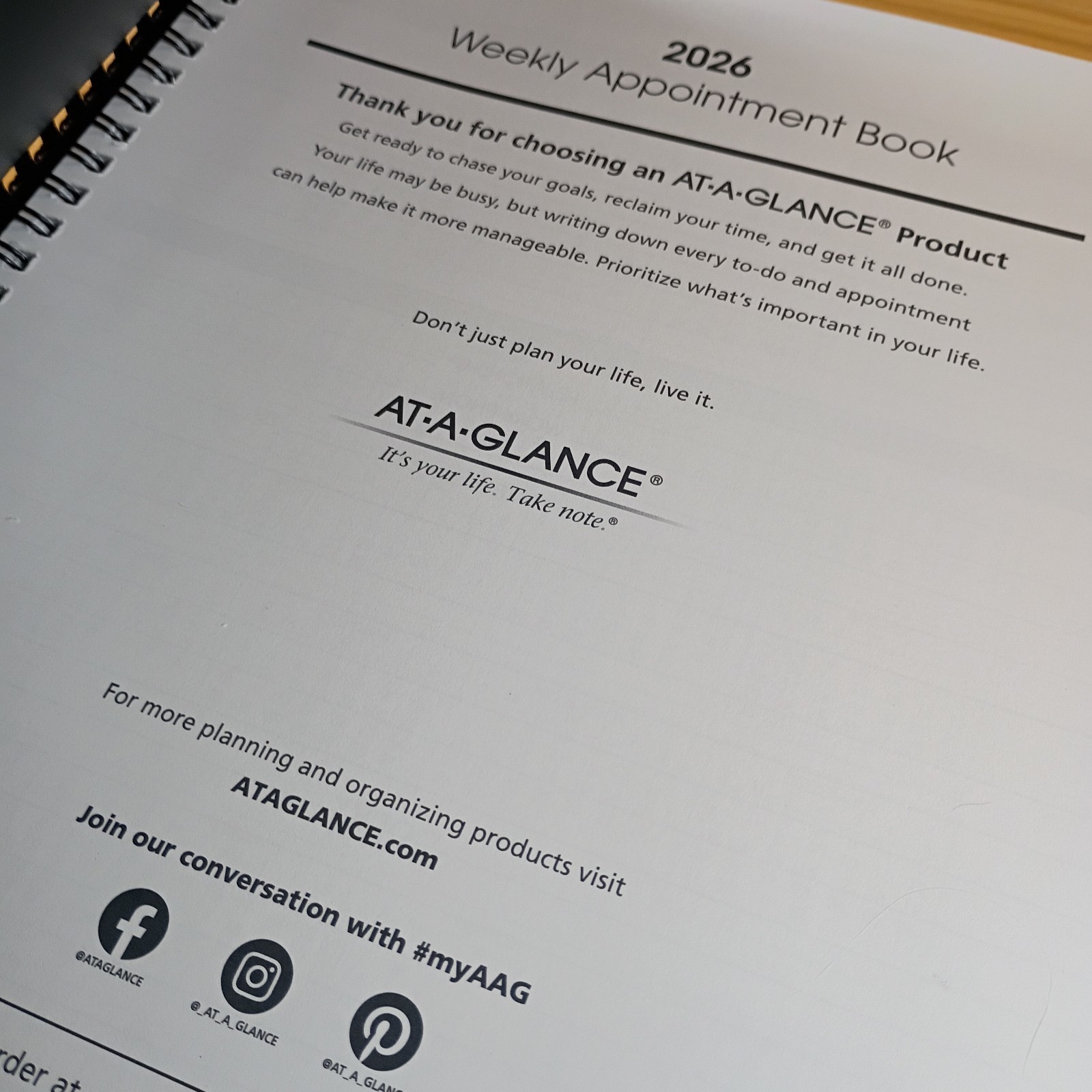 AT-A-GLANCE My Week 2026 Book Item #70-950-05 Black New
