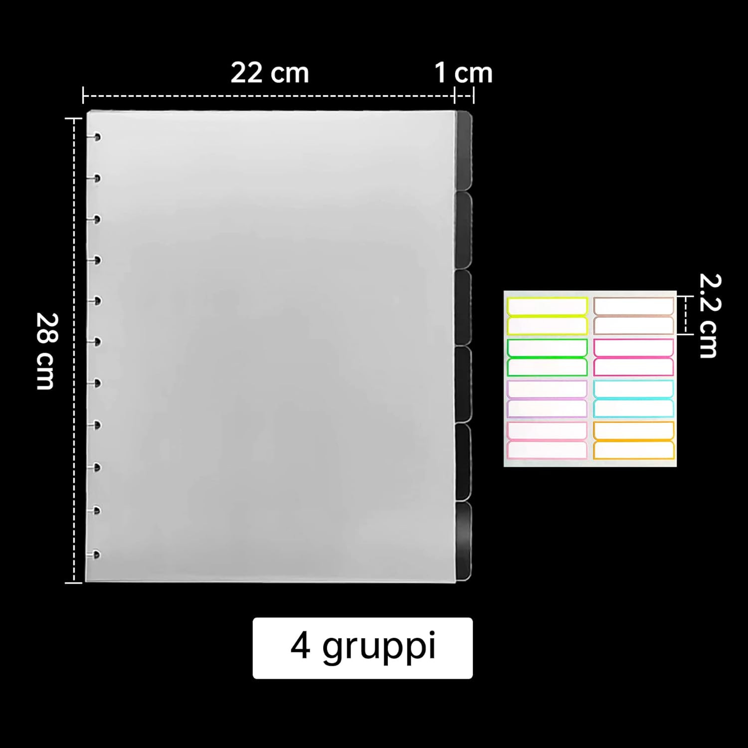 Letter Poly Tab Dividers for Discbound Notebooks, Disc Bound Planner Supplies Di