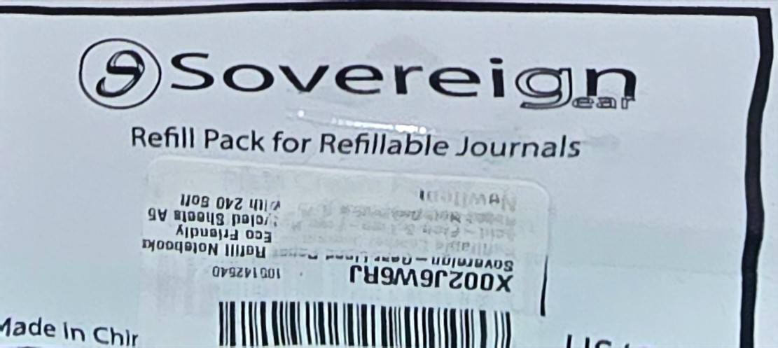 Sovereign-Gear Blank Paper Refill Refillable for Leather Journal –Eco Friendly A